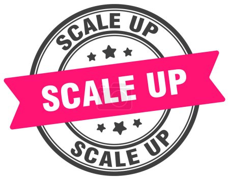 scale up stamp. scale up round sign. label on transparent background