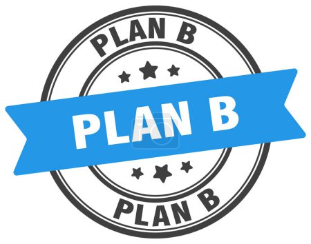 plan b stamp. plan b round sign. label on transparent background