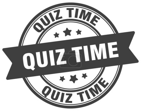quiz time stamp. quiz time round sign. label on transparent background