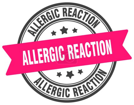 allergic reaction stamp. allergic reaction round sign. label on transparent background