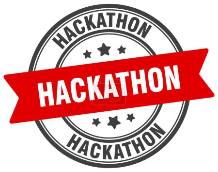 Hackathon-Stempel. Hackathon-Rundenzeichen. Etikett auf transparentem Hintergrund