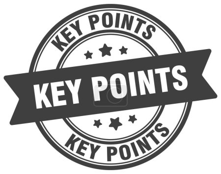 key points stamp. key points round sign. label on transparent background