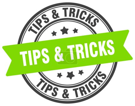 tips & tricks stamp. tips & tricks round sign. label on transparent background