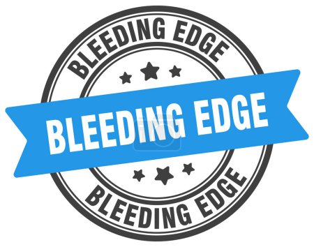 bleeding edge stamp. bleeding edge round sign. label on transparent background