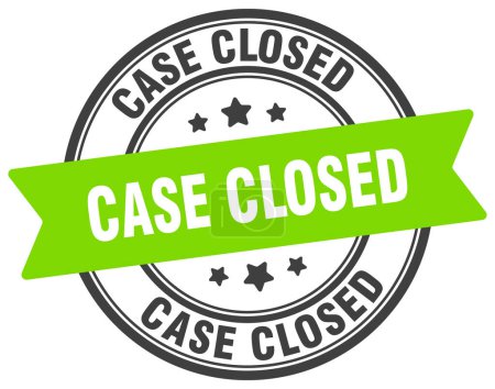 case closed stamp. case closed round sign. label on transparent background
