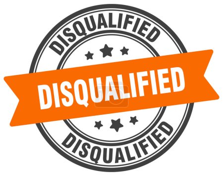 disqualified stamp. disqualified round sign. label on transparent background