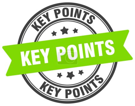 key points stamp. key points round sign. label on transparent background
