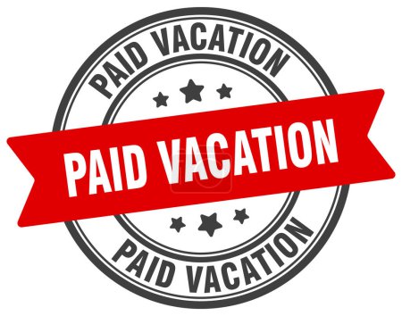 paid vacation stamp. paid vacation round sign. label on transparent background