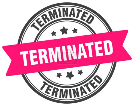 Illustration for Terminated stamp. terminated round sign. label on transparent background - Royalty Free Image