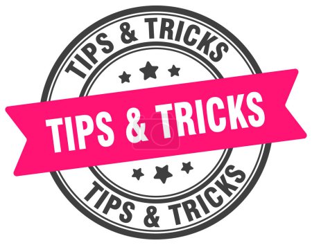 tips & tricks stamp. tips & tricks round sign. label on transparent background
