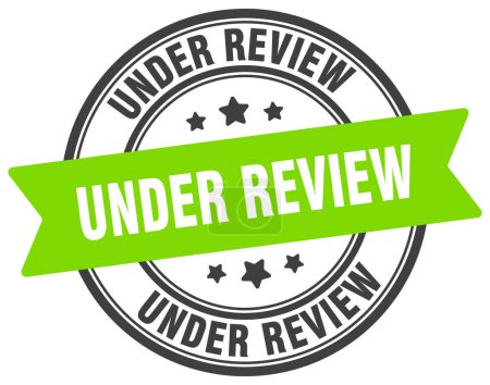 under review stamp. under review round sign. label on transparent background