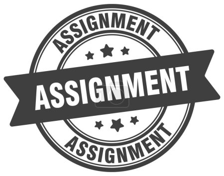 assignment stamp. assignment round sign. label on transparent background