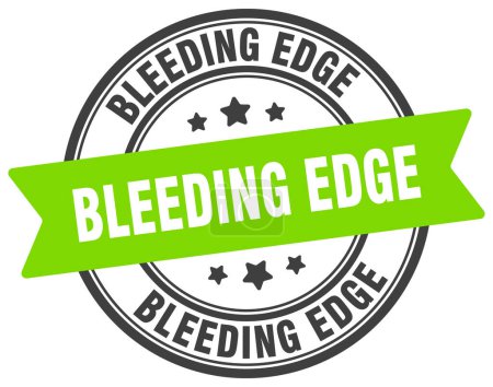 Illustration for Bleeding edge stamp. bleeding edge round sign. label on transparent background - Royalty Free Image