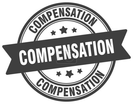 compensation stamp. compensation round sign. label on transparent background