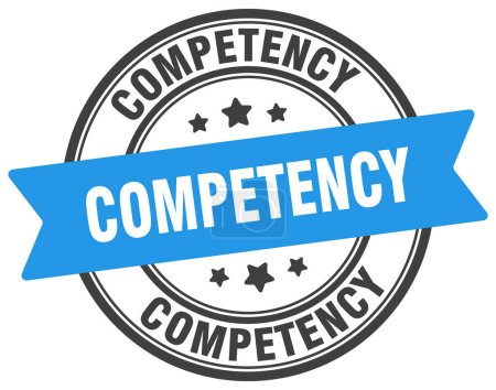 competency stamp. competency round sign. label on transparent background