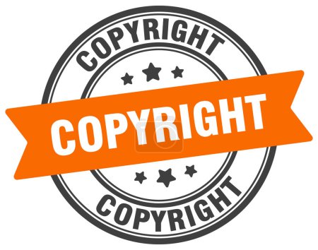 copyright stamp. copyright round sign. label on transparent background