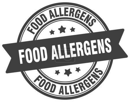 food allergens stamp. food allergens round sign. label on transparent background