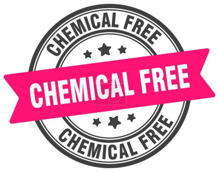 chemical free stamp. chemical free round sign. label on transparent background