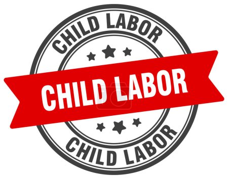 child labor stamp. child labor round sign. label on transparent background