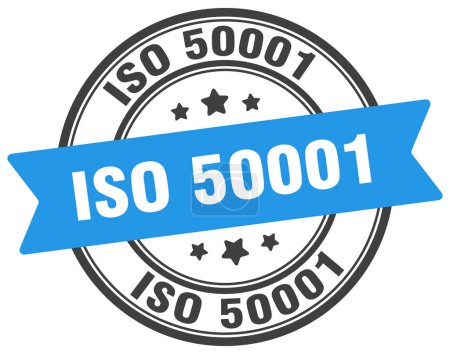 iso 50001 stamp. iso 50001 round sign. label on transparent background