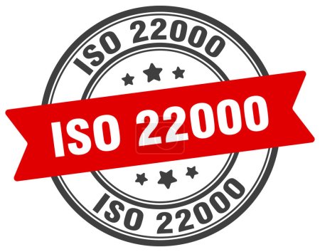 iso 22000 stamp. iso 22000 round sign. label on transparent background