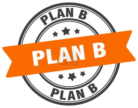 plan b stamp. plan b round sign. label on transparent background