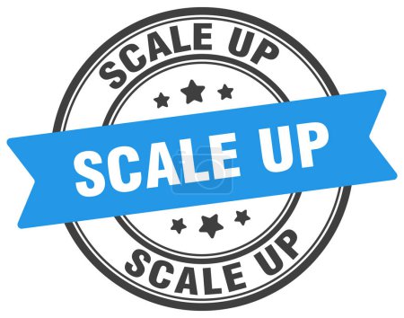 scale up stamp. scale up round sign. label on transparent background