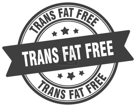 trans fat free stamp. trans fat free round sign. label on transparent background
