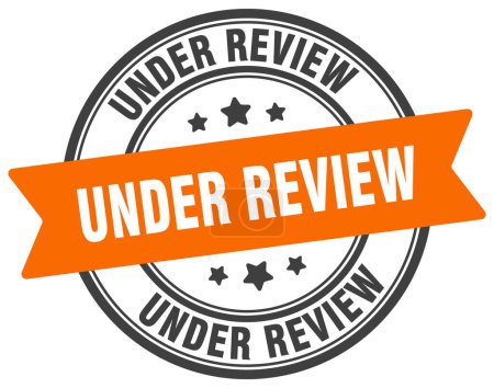 under review stamp. under review round sign. label on transparent background