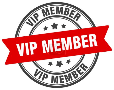 vip member stamp. vip member round sign. label on transparent background