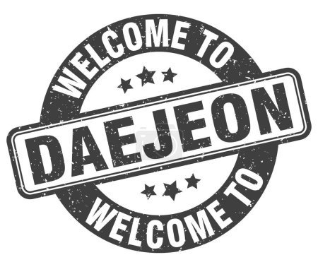 Bienvenido al sello Daejeon. Signo redondo Daejeon aislado sobre fondo blanco