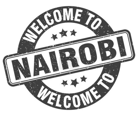 Welcome to Nairobi stamp. Nairobi round sign isolated on white background