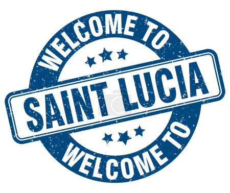 Welcome to Saint Lucia stamp. Saint Lucia round sign isolated on white background