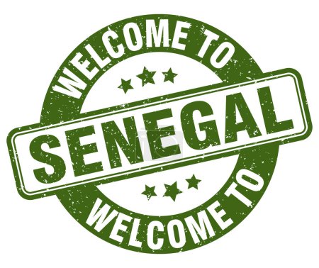 Welcome to Senegal stamp. Senegal round sign isolated on white background