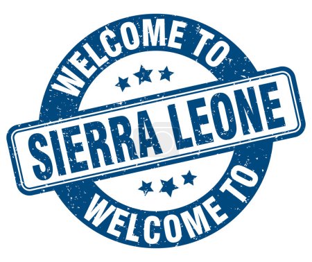 Illustration for Welcome to Sierra Leone stamp. Sierra Leone round sign isolated on white background - Royalty Free Image