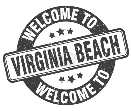 Welcome to Virginia Beach stamp. Virginia Beach round sign isolated on white background