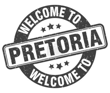 Welcome to Pretoria stamp. Pretoria round sign isolated on white background