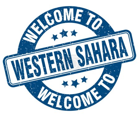 Welcome to Western Sahara stamp. Western Sahara round sign isolated on white background