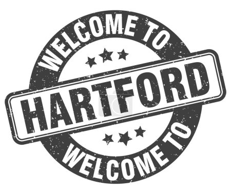 Welcome to Hartford stamp. Hartford round sign isolated on white background