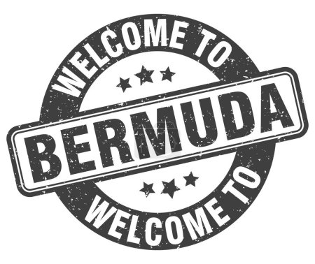 Illustration for Welcome to Bermuda stamp. Bermuda round sign isolated on white background - Royalty Free Image