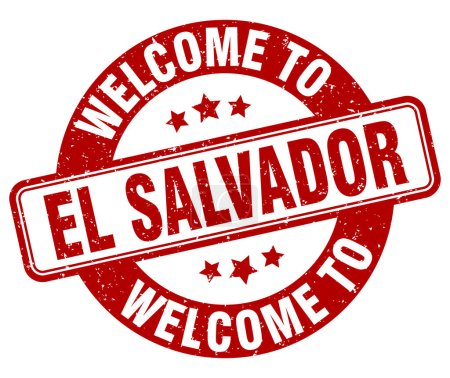 Illustration for Welcome to El Salvador stamp. El Salvador round sign isolated on white background - Royalty Free Image