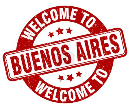 Illustration for Welcome to Buenos Aires stamp. Buenos Aires round sign isolated on white background - Royalty Free Image