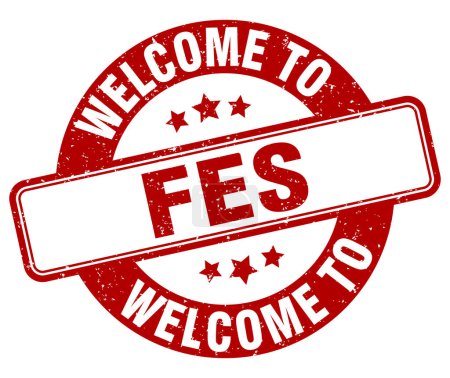 Bienvenido al sello de Fez. Signo redondo Fes aislado sobre fondo blanco