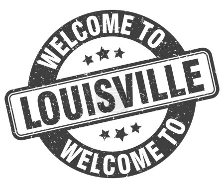 Welcome to Louisville stamp. Louisville round sign isolated on white background