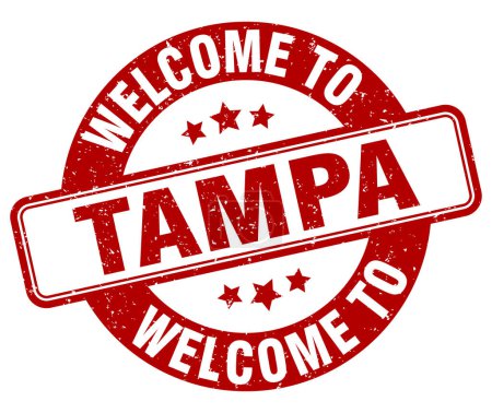Illustration for Welcome to Tampa stamp. Tampa round sign isolated on white background - Royalty Free Image