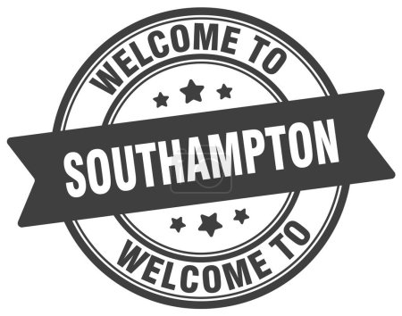 Illustration for Welcome to Southampton stamp. Southampton round sign isolated on white background - Royalty Free Image