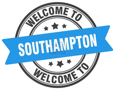 Welcome to Southampton stamp. Southampton round sign isolated on white background