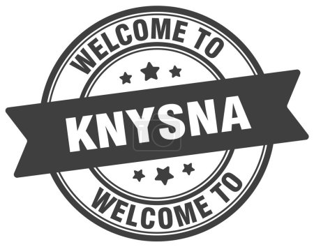 Welcome to Knysna stamp. Knysna round sign isolated on white background