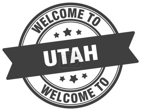 Illustration for Welcome to Utah stamp. Utah round sign isolated on white background - Royalty Free Image