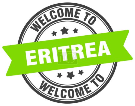 Illustration for Welcome to Eritrea stamp. Eritrea round sign isolated on white background - Royalty Free Image